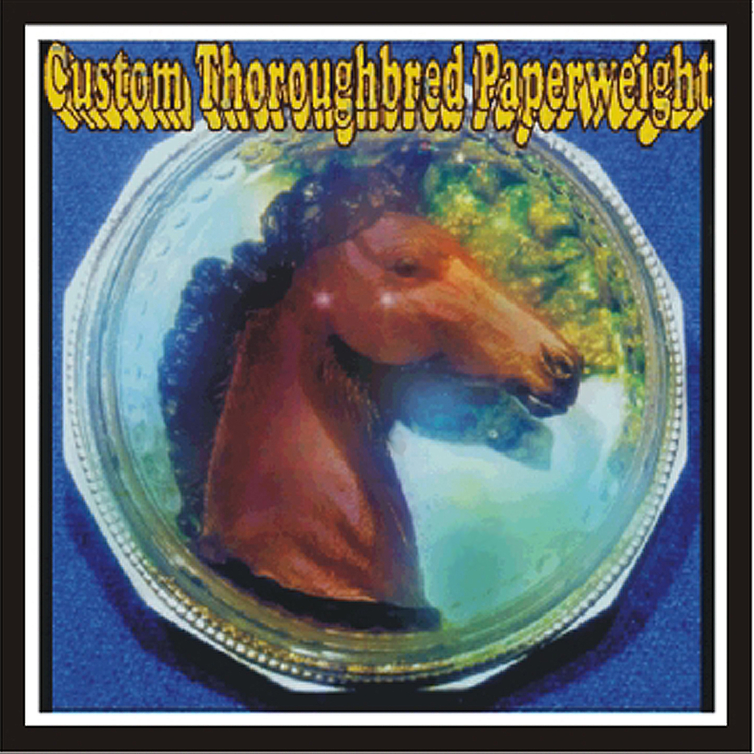 CUSTOM PAINTED THOROUGHBRED OR QUARTER-HORSE PAPERWEIGHTS - Click Image to Close